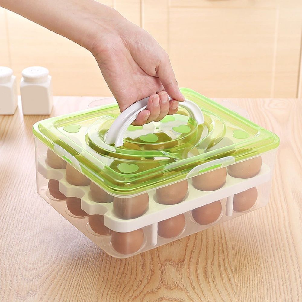 Bandeja Organizador Huevos Caja Almacenamiento 32 Celdas