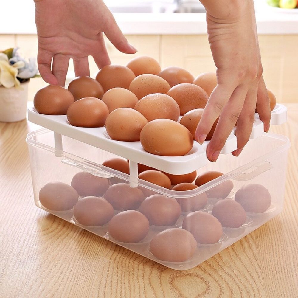 Bandeja Organizador Huevos Caja Almacenamiento 32 Celdas