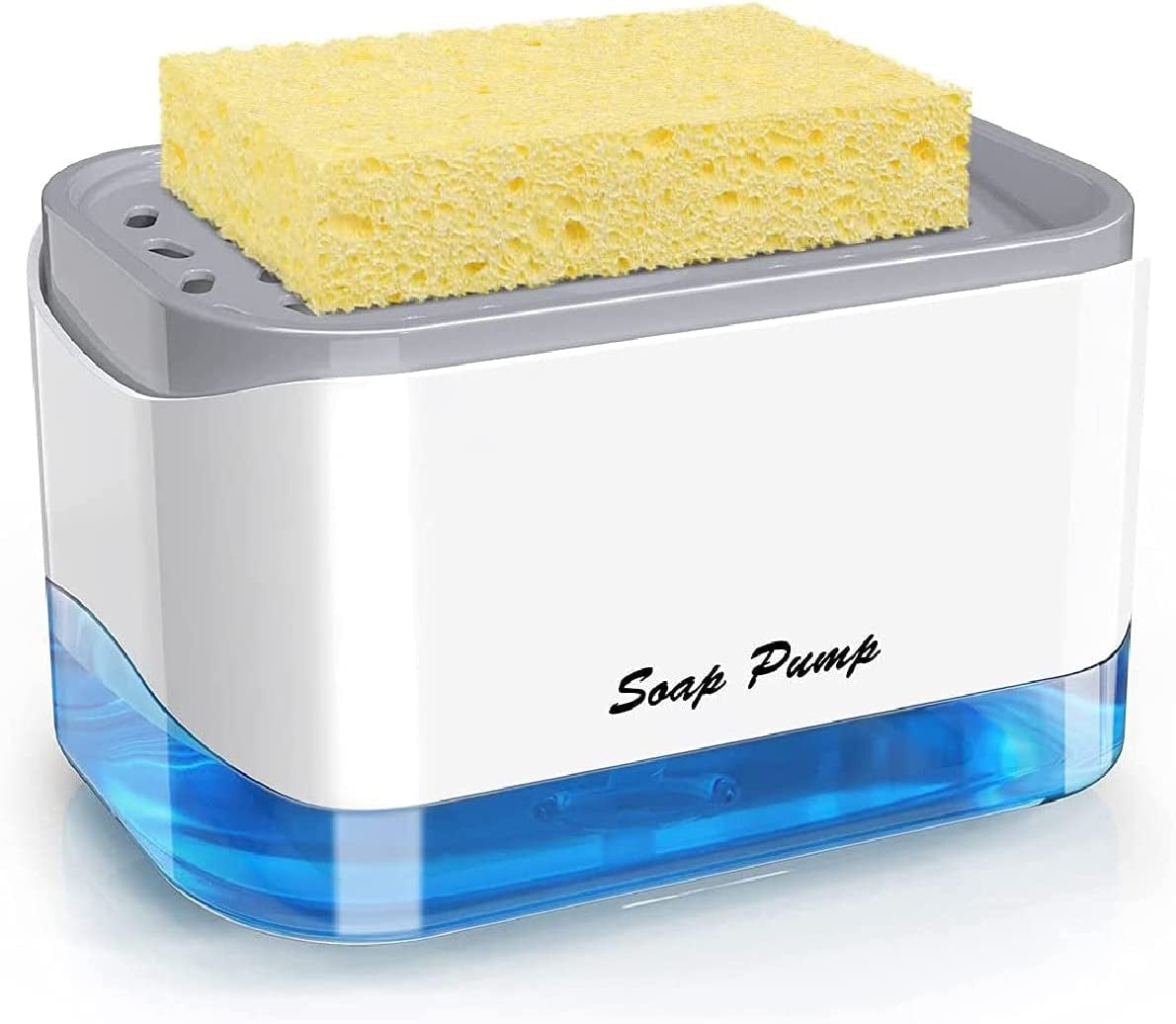 Dispensador Acrílico De Jabón Liquido Lavaplatos Con Esponja Cocina
