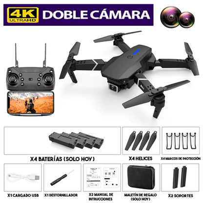 FlyDrone™ - Dron con cámara Full HD 4K + 4 Baterías de Regalo + Maletín de Regalo ¡Solo Hoy!